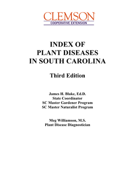 Index of Plant Diseases in South Carolina