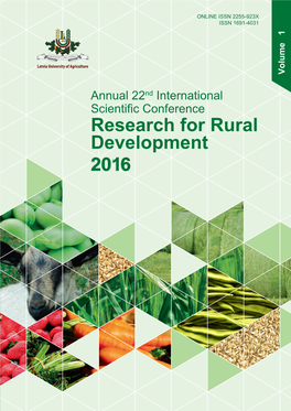 Research for Rural Development 2016. Vol. 1