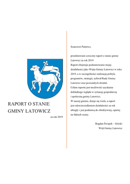Raport O Stanie Gminy Latowicz Za Rok 2019