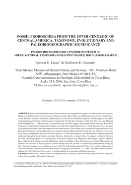 Fossil Proboscidea from the Upper Cenozoic of Central America: Taxonomy, Evolutionary and Paleobiogeographic Significance