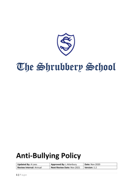 Anti-Bullying Policy