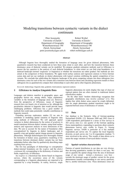 Modeling Transitions Between Syntactic Variants in the Dialect Continuum