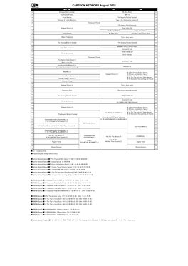 CARTOON NETWORK August 2021