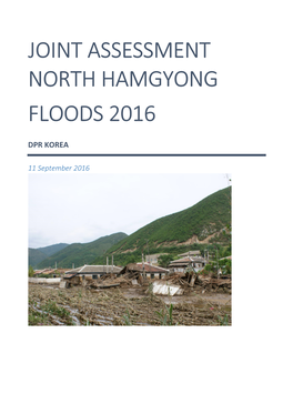 Joint Assessment North Hamgyong Floods 2016
