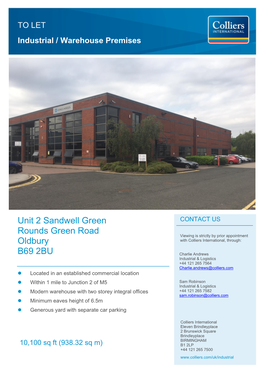 Unit 2 Sandwell Green Rounds Green Road Oldbury B69