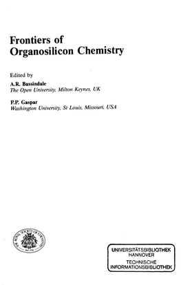 Frontiers of Organosilicon Chemistry