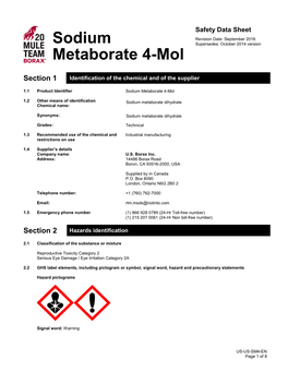 Sodium Metaborate 4-Mol