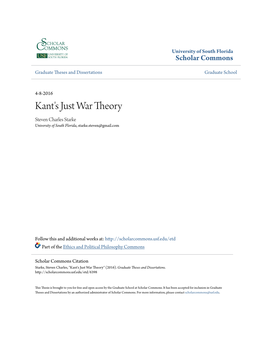 Kant's Just War Theory Steven Charles Starke University of South Florida, Starke.Steven@Gmail.Com