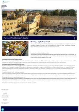 ELAL Guide to Jerusalem Israel Frequent Flyer Club