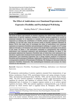 The Effect of Ambivalence Over Emotional Expression on Expressive Flexibility and Psychological Well-Being