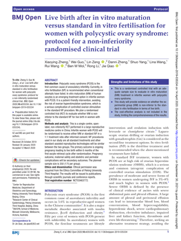 Live Birth After in Vitro Maturation Versus Standard in Vitro