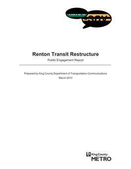 Renton Transit Restructure Public Engagement Report ______