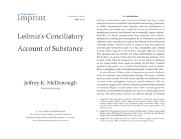 Leibniz's Conciliatory Account of Substance