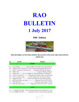 RAO BULLETIN 1 July 2017