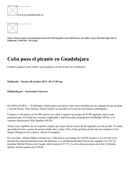 Cuba Puso El Picante En Guadalajara