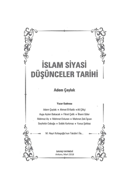 ISLAM -SIYASI •• •• Ll Ll DUŞUNCELER TARIHI