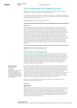 HIV and Messenger RNA (Mrna) Vaccine