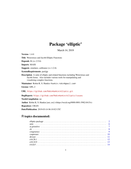 Package 'Elliptic'