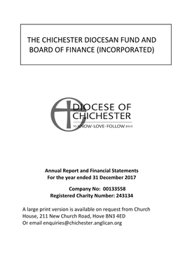 The Chichester Diocesan Fund and Board of Finance (Incorporated)