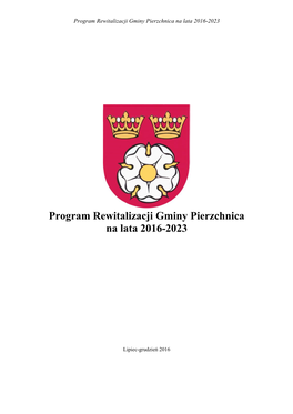 Program Rewitalizacji Gminy Pierzchnica Na Lata 2016-2023