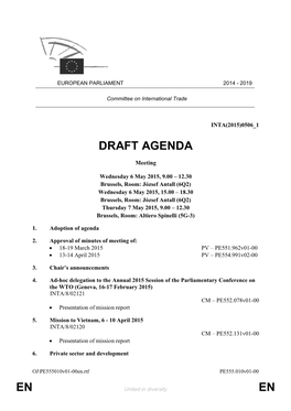 En En Draft Agenda