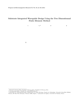 Substrate Integrated Waveguide Design Using the Two Dimentionnal Finite Element Method