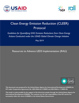 Clean Energy Emission Reduction (CLEER) Protocol