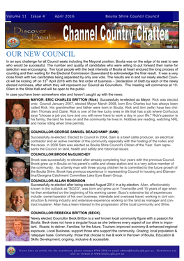 April 2016 Boulia Shire Council Council