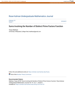 Sums Involving the Number of Distinct Prime Factors Function