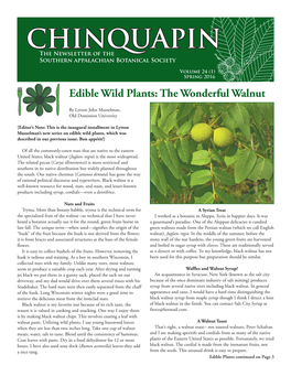 CHINQUAPIN the Newsletter of the Southern Appalachian Botanical Society