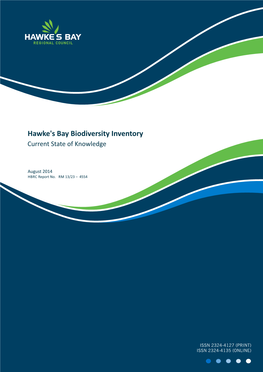 Hawke's Bay Biodiversity Inventory Current State of Knowledge