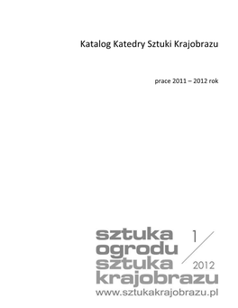 Katalog Katedry Sztuki Krajobrazu