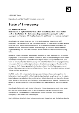 State of Emergency