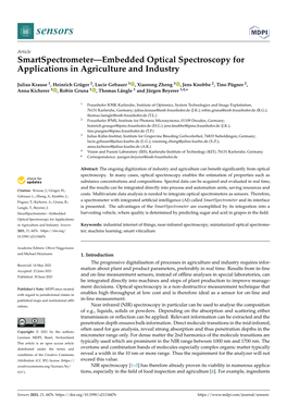 Smartspectrometer—Embedded Optical Spectroscopy for Applications in Agriculture and Industry