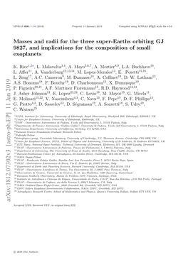 Masses and Radii for the Three Super-Earths Orbiting GJ 9827, and Implications for the Composition of Small Exoplanets