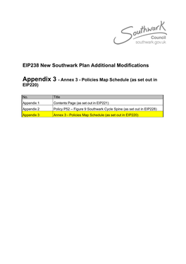 EIP238 New Southwark Plan Additional Modifications