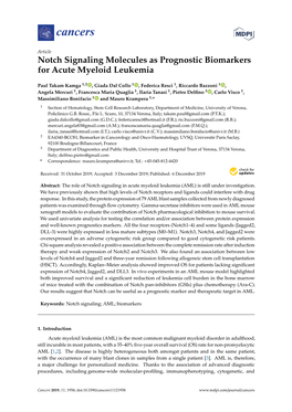 Notch Signaling Molecules As Prognostic Biomarkers for Acute Myeloid Leukemia