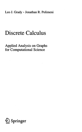 Discrete Calculus