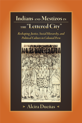 Indians and Mestizos in The“Lettered City”