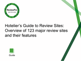 Hotelier's Guide to Review Sites: Overview of 123 Major Review Sites