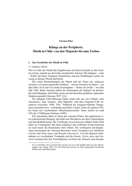 Klänge an Der Peripherie. Musik in Chile: Von Den Mapuche Bis Zum Techno