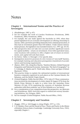 Chapter 1 International Norms and the Practice of Sovereignty Chapter 2 Sovereignty and Taxation