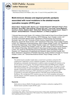 NIH Public Access Author Manuscript Neuromuscul Disord