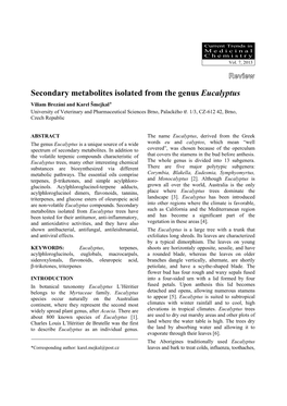 Secondary Metabolites Isolated from the Genus Eucalyptus