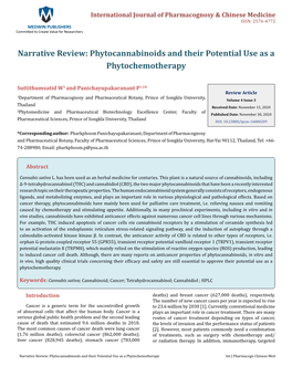 Phytocannabinoids and Their Potential Use As a Phytochemotherapy