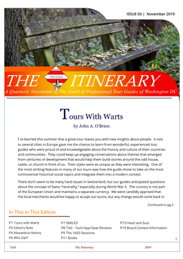 THE ITINERARY a Quarterly Newsletter of the Guild of Professional Tour Guides of Washington DC