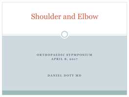 Shoulder and Elbow