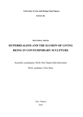 Hyperrealism and the Ilusion of Living Being in Contemporary Sculpture