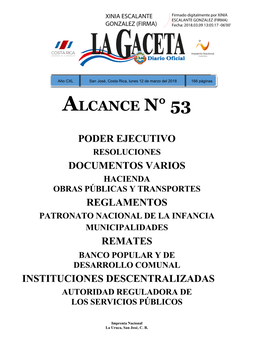 ALCANCE DIGITAL N° 53 a LA GACETA N° 46 De La Fecha 12 03