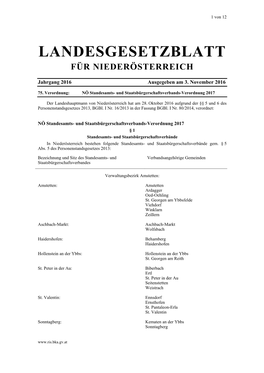 Landesgesetzblatt Für Niederösterreich